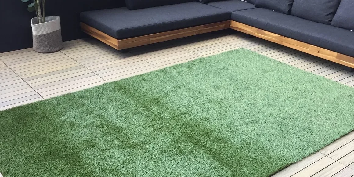 tile and artificial grass combo balcony